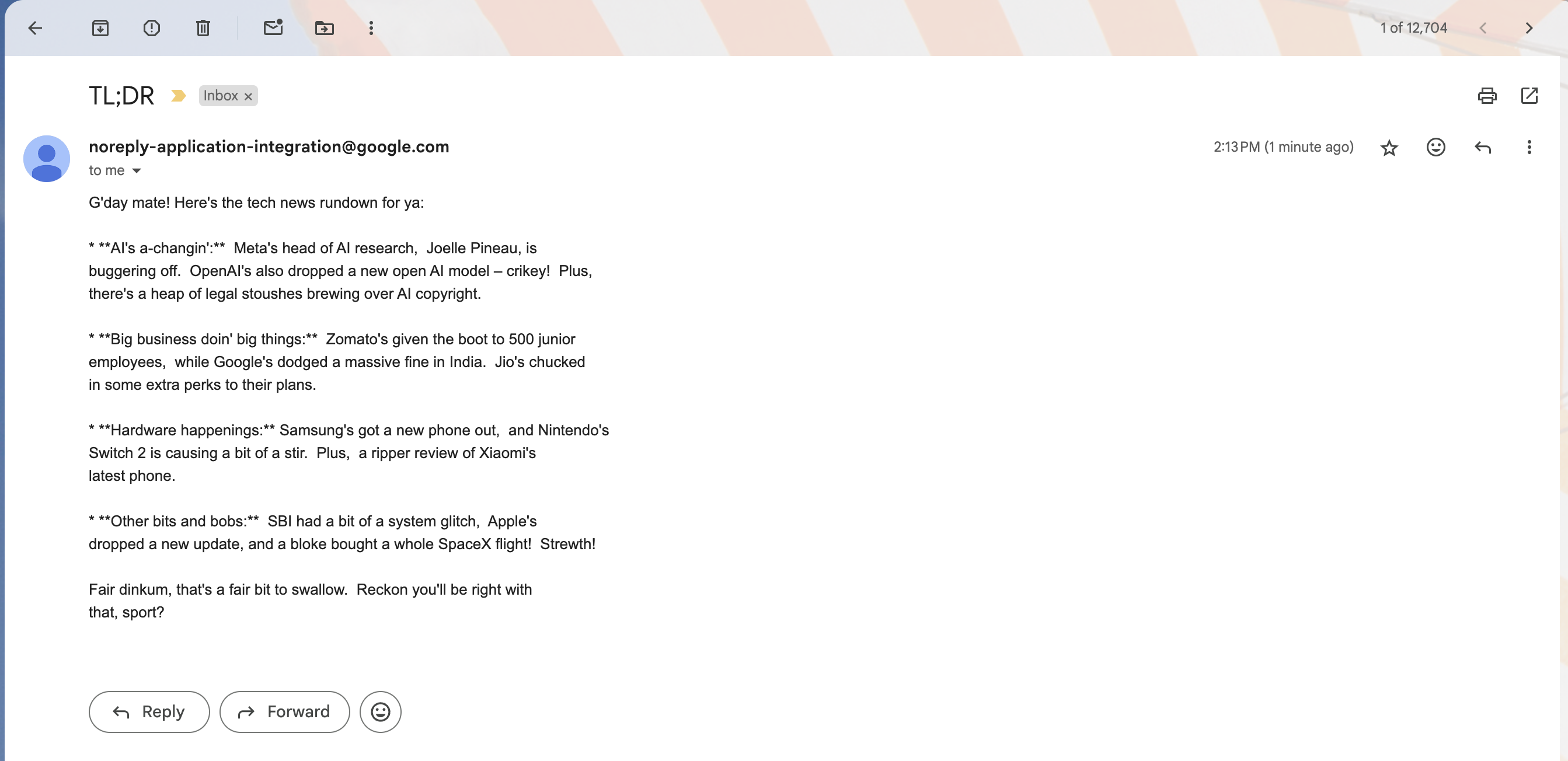 Final email